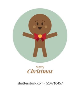 cute gingerbread man. cartoon design. vector illustration.