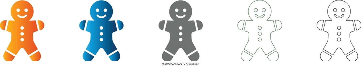 Un lindo ícono plano de hombre de jengibre, parte de un versátil conjunto de íconos de Vector, aislado y disponible en negro sólido o varios colores.