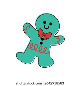 Cute gingerbread man icon. Vector illustration