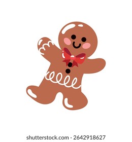 Cute gingerbread man icon. Vector illustration
