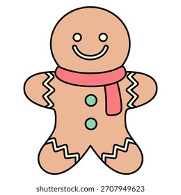 Cute Gingerbread Man Isolated Illustration Elements