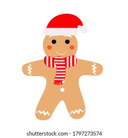 cute gingerbread man vector illustration 