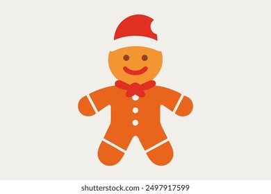 Cute gingerbread man vector: Santa hat, cartoon, clipart, and line art designs for digital use.





