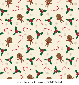 cute gingerbread seamless pattern. christmas design concept. vector illustration.