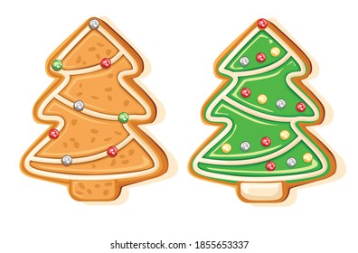 Cute Gingerbread Tree Christmas Isolated Over Stock Vector (Royalty ...