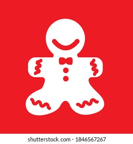 Cute Gingerbread Vector perfect for Christmas Greeting Designs Party Celebration Gift Ideas Logo Minimalist