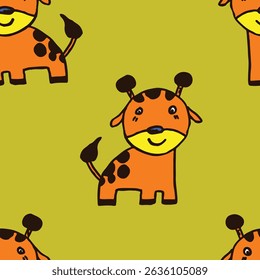 CUTE GIRAFFE ALLOVER PRINT DIGITAL