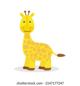 Cute giraffe. Animal of Africa. Vector illustration in a flat style. Eps 10