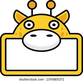 cute giraffe animal board vector illustration design