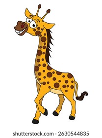 Cute Giraffe Animal Cartoon Illustration