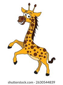 Cute Giraffe Animal Cartoon Illustration