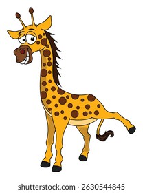 Cute Giraffe Animal Cartoon Illustration