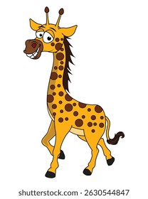 Cute Giraffe Animal Cartoon Illustration
