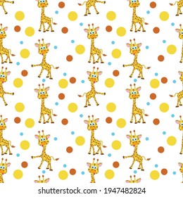 cute giraffe animal cartoon pattern