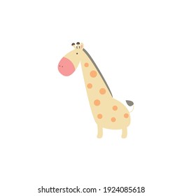 cute giraffe animal character design vector template illustration
