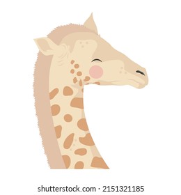 cute giraffe animal head character