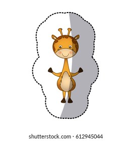 cute giraffe animal head expression, vector illustration