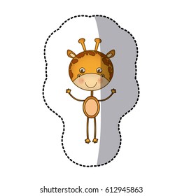 cute giraffe animal head expression, vector illustration