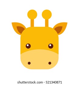 cute giraffe animal icon vector illustration design