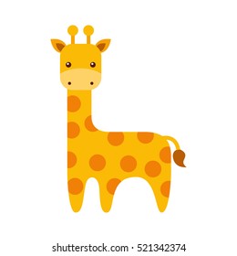 cute giraffe animal icon vector illustration design