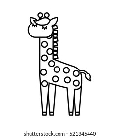 cute giraffe animal icon vector illustration design