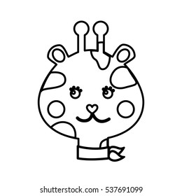cute giraffe animal icon vector illustration design