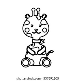cute giraffe animal icon vector illustration design