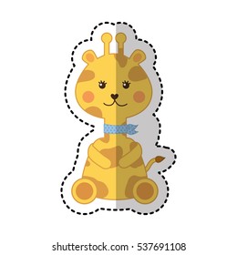cute giraffe animal icon vector illustration design