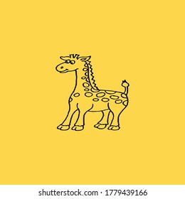 Imagen vectorial de silueta animal de jirafa cutánea
