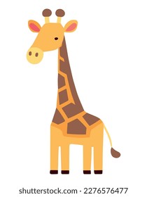 cute giraffe animal standing character