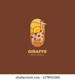 Cute Giraffe Animals logo illustration