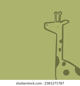 cute giraffe animals outline vector as coloring page