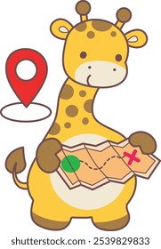 Cute giraffe animals with various activities. A baby giraffe see the map for direction. 
Funny sticker of Giraffe animal kids.