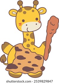 Cute giraffe animals with various activities. A baby giraffe wearing an old costume. 
Funny sticker of Giraffe animal kids.