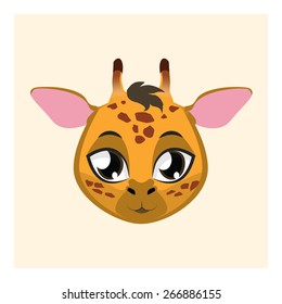 Cute giraffe avatar with flat colors