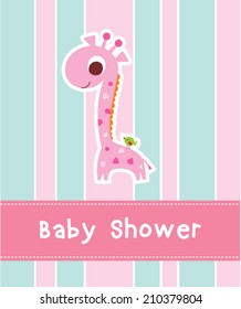 cute giraffe baby shower greeting card