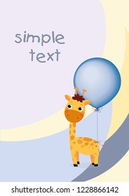cute giraffe with balloon