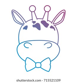 cute giraffe with bowntie character icon