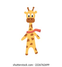 Cute giraffe. It can be used for printing on T-shirts, children's clothing design, invitation card for a children's holiday. Vector cartoon illustration.