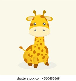 Cute giraffe cartoon.