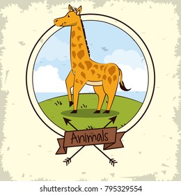 Cute giraffe cartoon