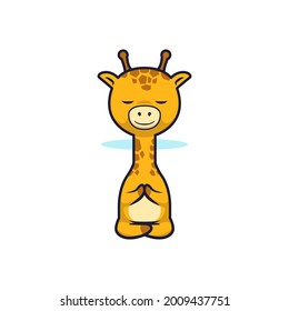 Cute giraffe cartoon character design