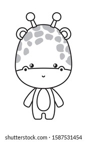Cute giraffe cartoon design, Animal zoo life nature character childhood and adorable theme Vector illustration