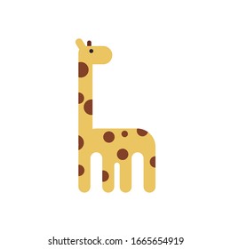 Cute giraffe cartoon fill style icon design, Animal zoo life nature character childhood and adorable theme Vector illustration