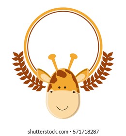 Cute giraffe cartoon icon vector illustration graphic design