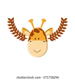 Cute giraffe cartoon icon vector illustration graphic design