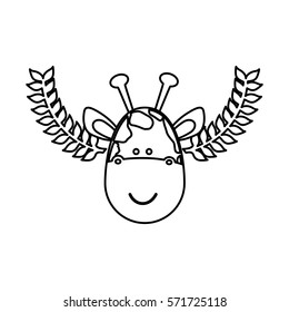 Cute giraffe cartoon icon vector illustration graphic design