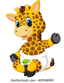 Cute giraffe cartoon of illustration