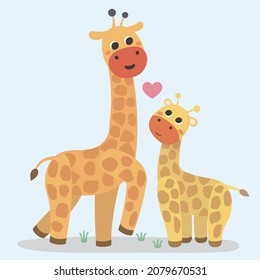 Ilustración de dibujos animados Cute giraffe Vector