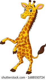 Cute giraffe cartoon isolated on white background 